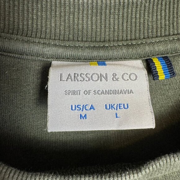 Larsson & Co Green Crew Neck Men's Pullover Sweatshirt Size Medium M23 - Picture 2 of 5